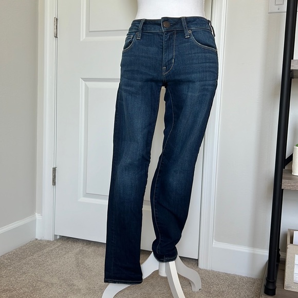 American Eagle Dark Wash Mid Rise Skinny Jeans Size 2 Short - Picture 1 of 6